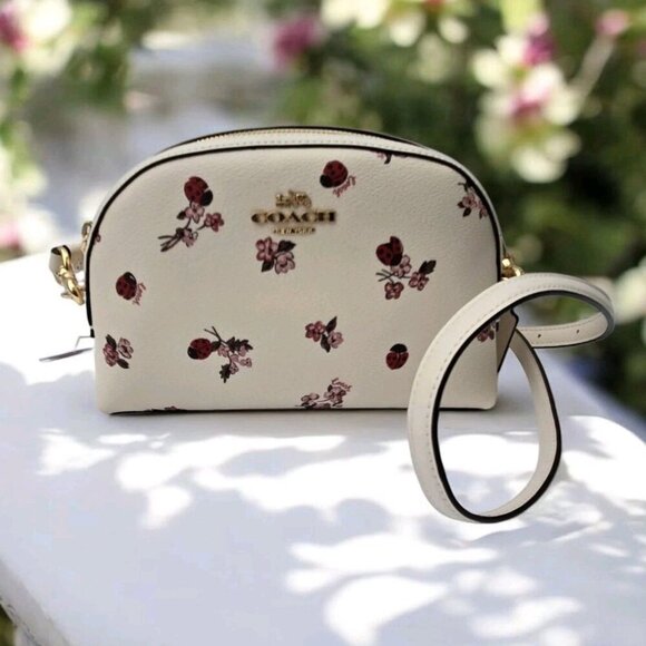 New Coach Madi Ladybug Floral Bag Crossbody Dome Leather Chalk Multi AUTHENTIC - Picture 1 of 5